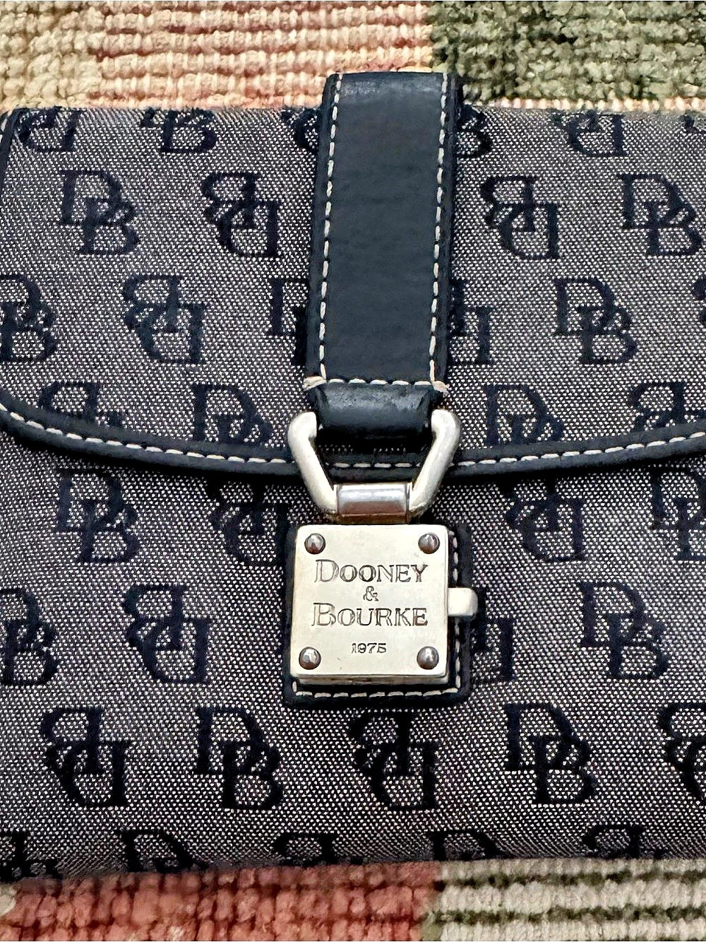 Dooney & Bourke Monogram Wallet in Black & Red
